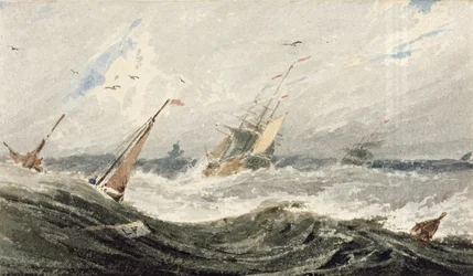 Barche su un mare tempestoso